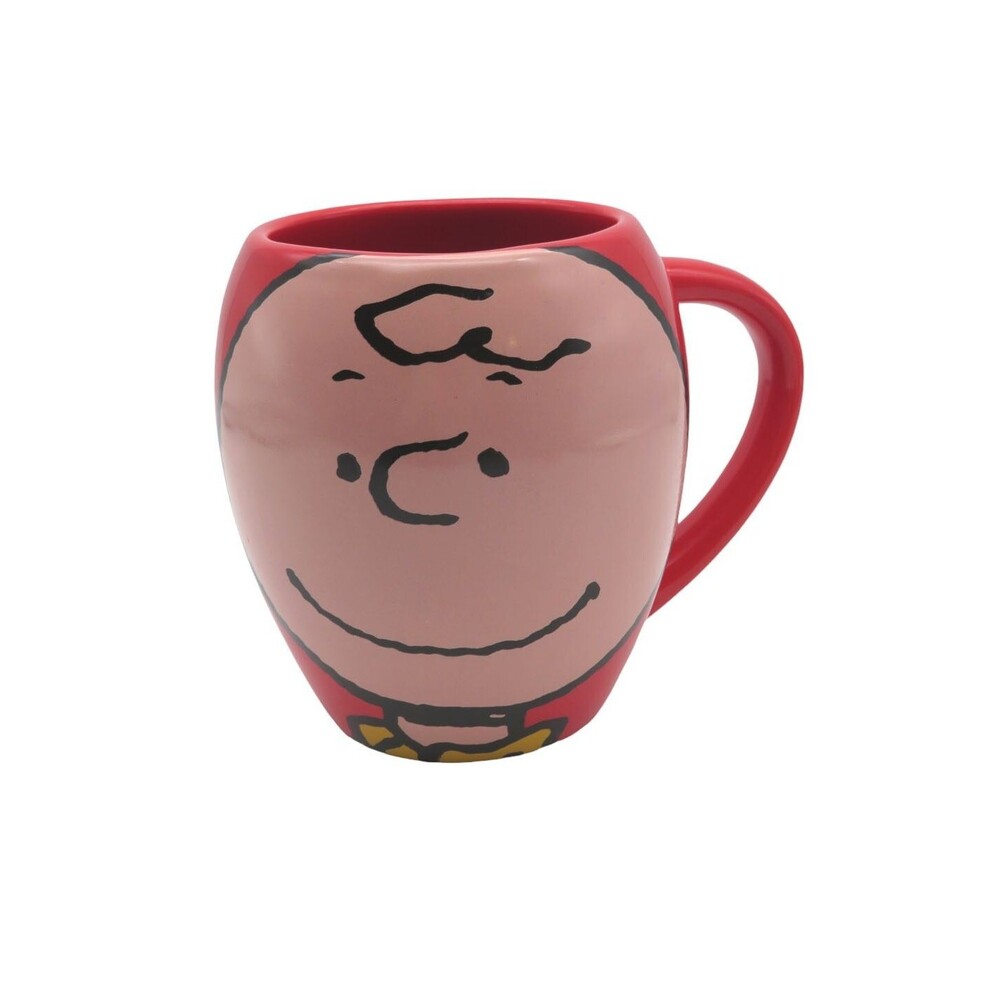 Charlie Brown Peanuts Coffee Mug Red Face Ceramic Cup 2010 Peanuts Worldwide LLC
